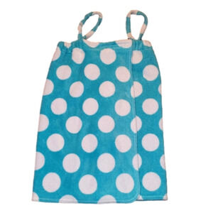 Copacabana aqua with white polka dots cover up, towel, robe XL